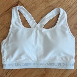 Under Armour Crossback Mid white L large crisscross sports bra compression
